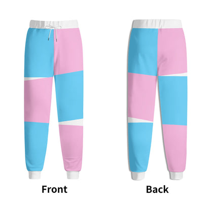 S-7XL Blue Pink White Pride Harlequin Joggers