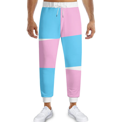 S-7XL Blue Pink White Pride Harlequin Joggers