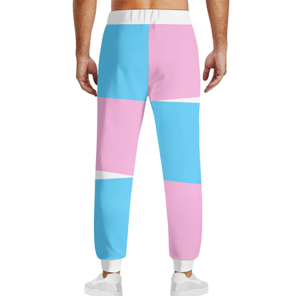 S-7XL Blue Pink White Pride Harlequin Joggers