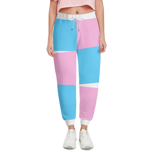 S-7XL Blue Pink White Pride Harlequin Joggers