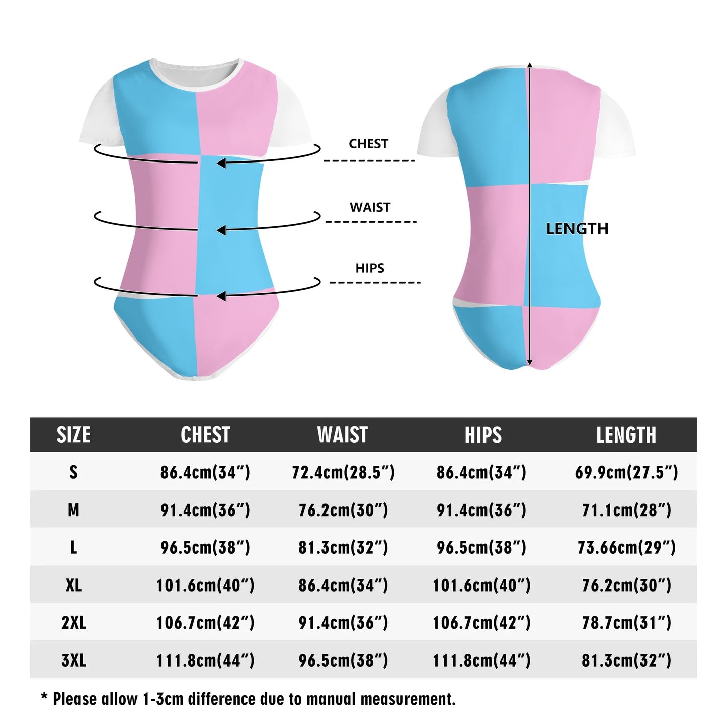 Teen Blue Pink White Pride Harlequin Soft White T-Shirt Bodysuit