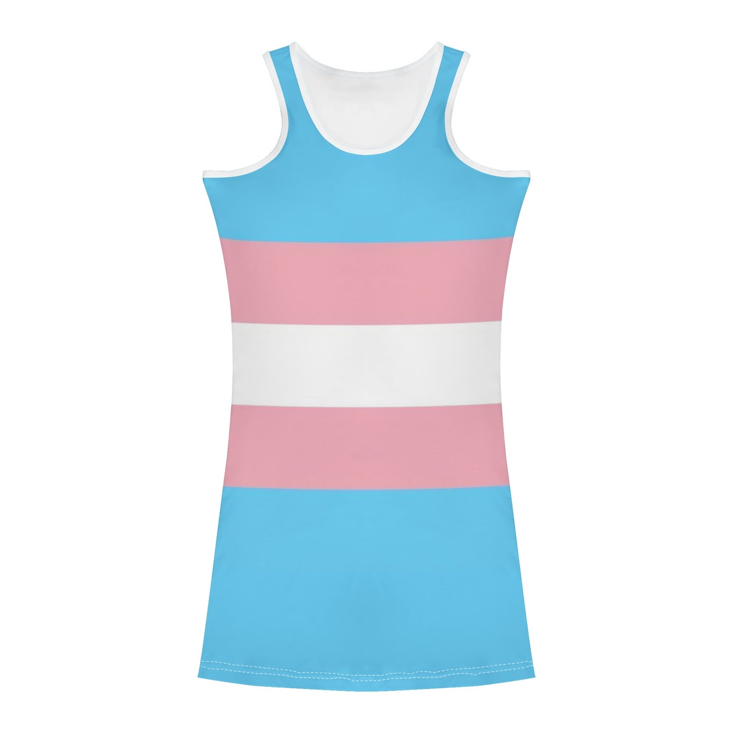 S - 5XL Blue Pink White Pride Slim Fitted Dress