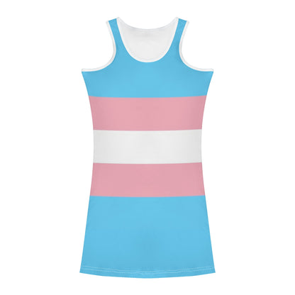 S - 5XL Blue Pink White Pride Slim Fitted Dress