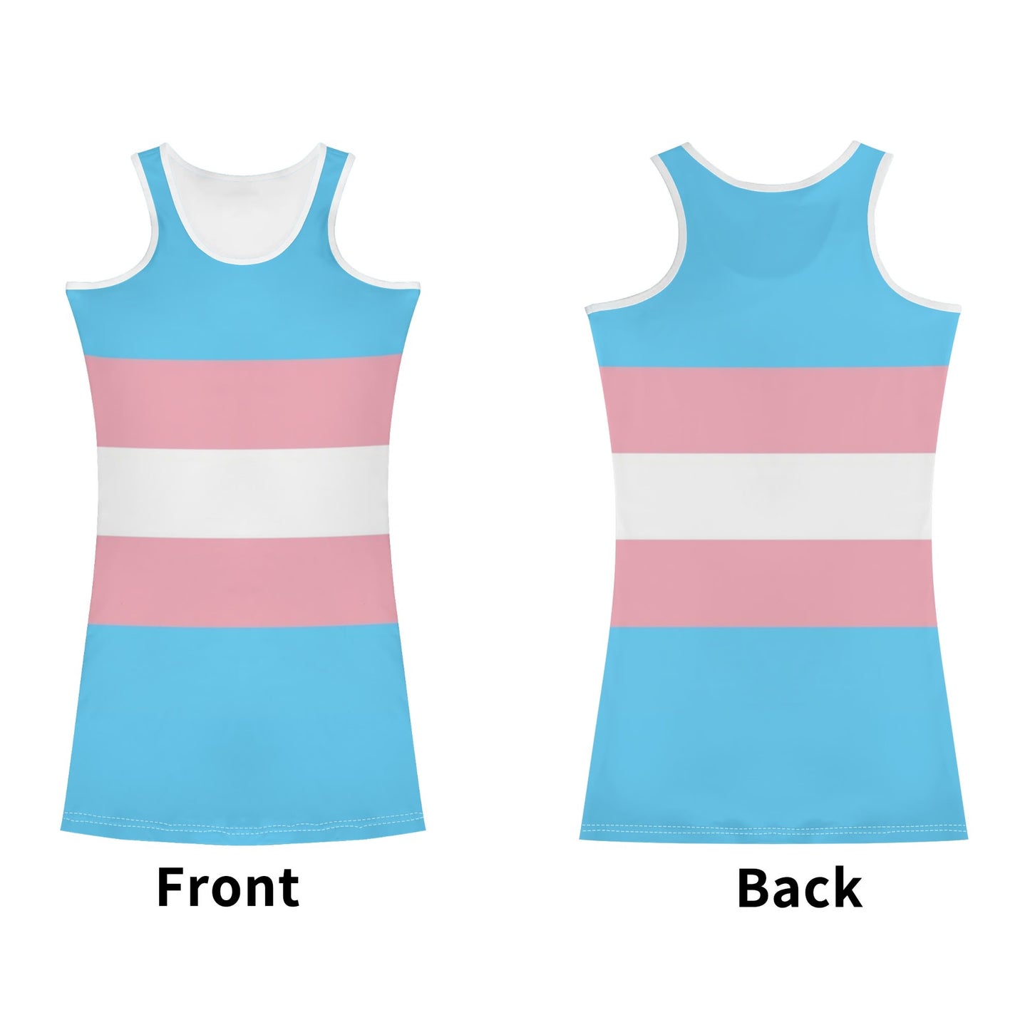 S - 5XL Blue Pink White Pride Slim Fitted Dress