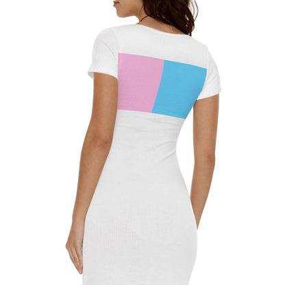 XS-4XL Blue Pink White Pride Long T-Shirt Dress