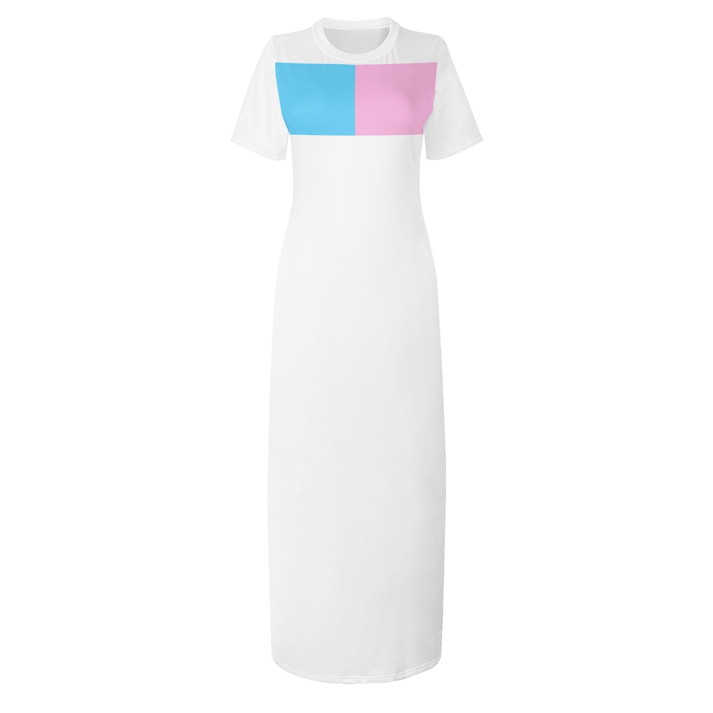 XS-4XL Blue Pink White Pride Long T-Shirt Dress