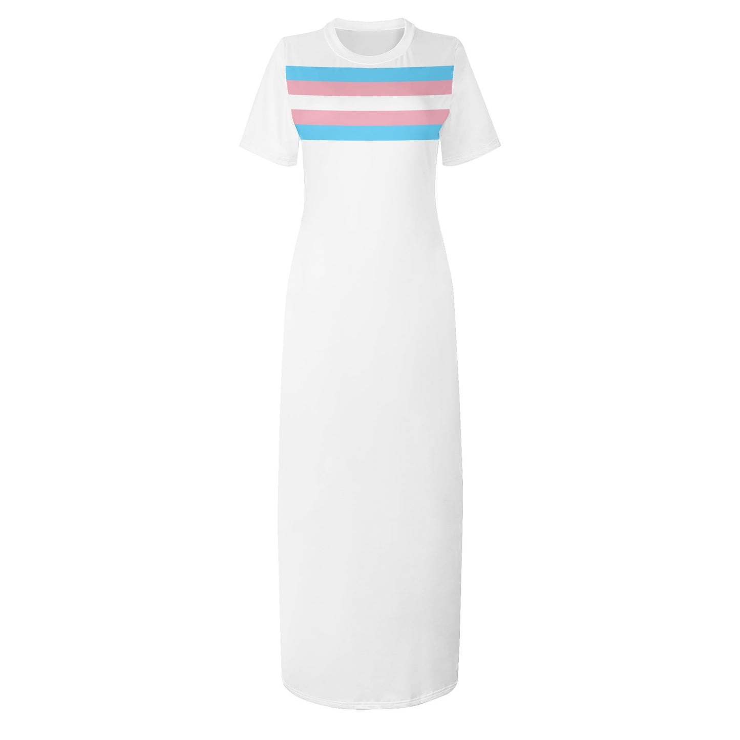 XS-4XL Blue Pink White Pride Long T-Shirt Dress