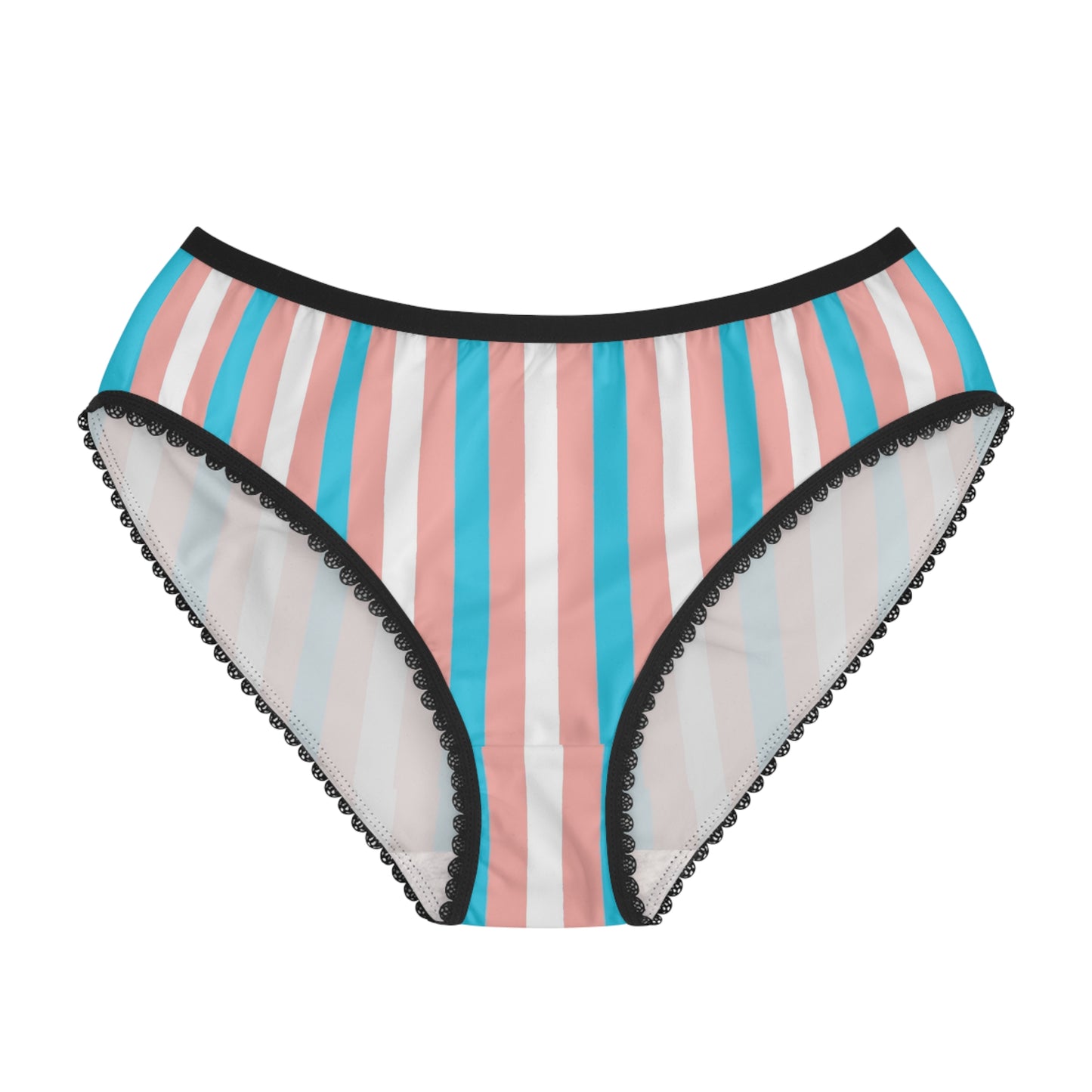 XS - 2XL Blue Pink White Pride  Candy Striped High-Cut Knickers