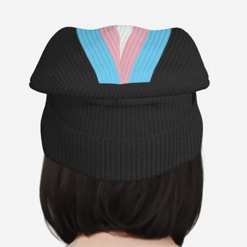 Blue Pink White Pride Colored Knitted Beanie