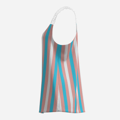 Teen Lace Shoulder Strap Tank Top