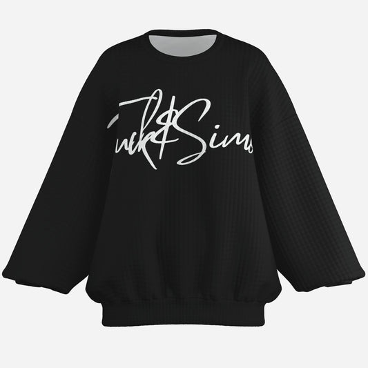 Tuck&Simon Signiture Black Drop Shoulder Sweater