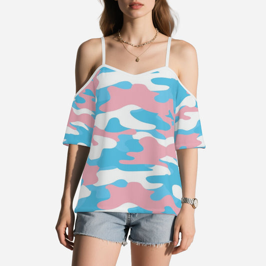 3/4 Bell Sleeve Adjustable Strap Shirt