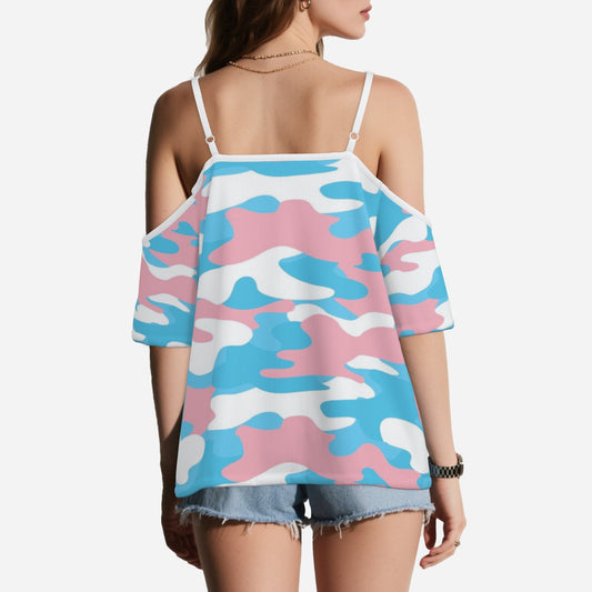 3/4 Bell Sleeve Adjustable Strap Shirt