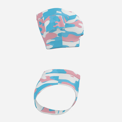 Pride Camouflage Bikini Swimsuit with Ruffle Sleeves
