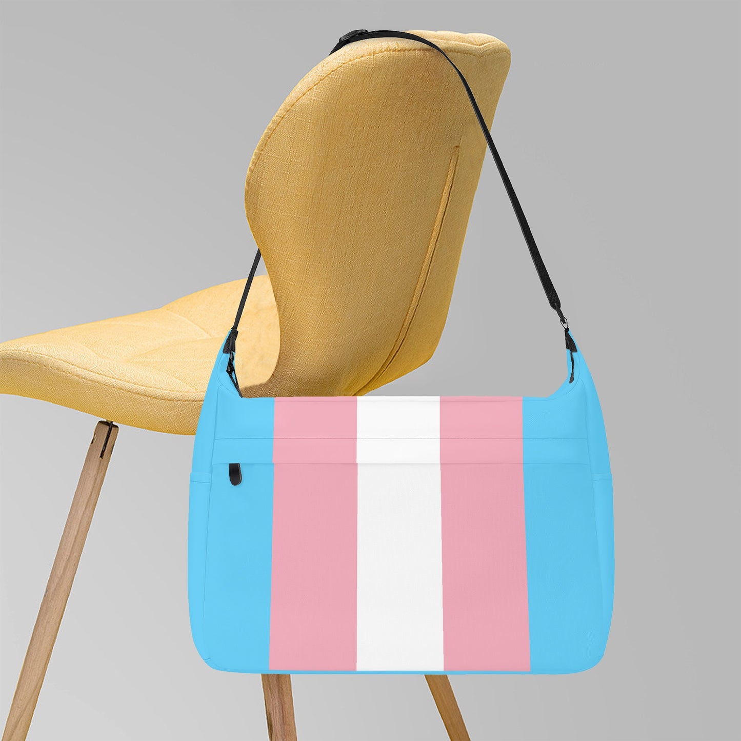 Large Blue Pink White All-Over Pride Messenger Bag