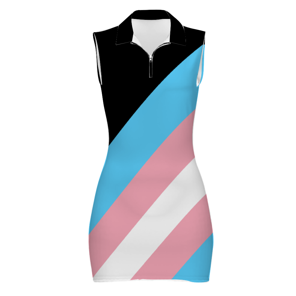 XS-2XL Teen Blue Pink White Pride Black Sleeveless Polo Dress