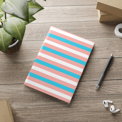 Blue Pink White Pride Candy Striped Puffy Covered Notebook