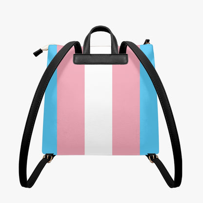 Blue Pink White All-Over Pride Casual Vegan Leather Backpack