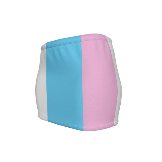 Teen Blue Pink White Pride Slinky Micro Mini Skirt