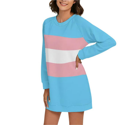 S-3XL Blue Pink White Pride Jumper Dress