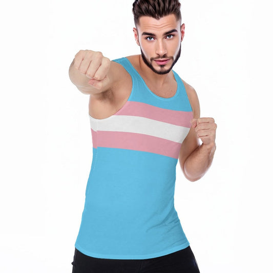 S-6XL Blue Pink White Pride Boyfriend Sports Tank