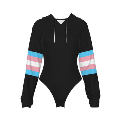 Teen Pride Black Raglan Sleeve Hooded Bodysuit