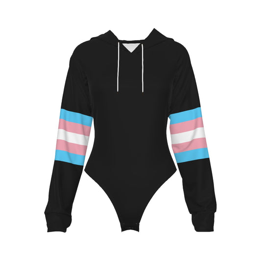 Teen Pride Black Raglan Sleeve Hooded Bodysuit