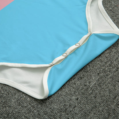 Plus Size Blue Pink White Pride Soft T-Shirt Bodysuit