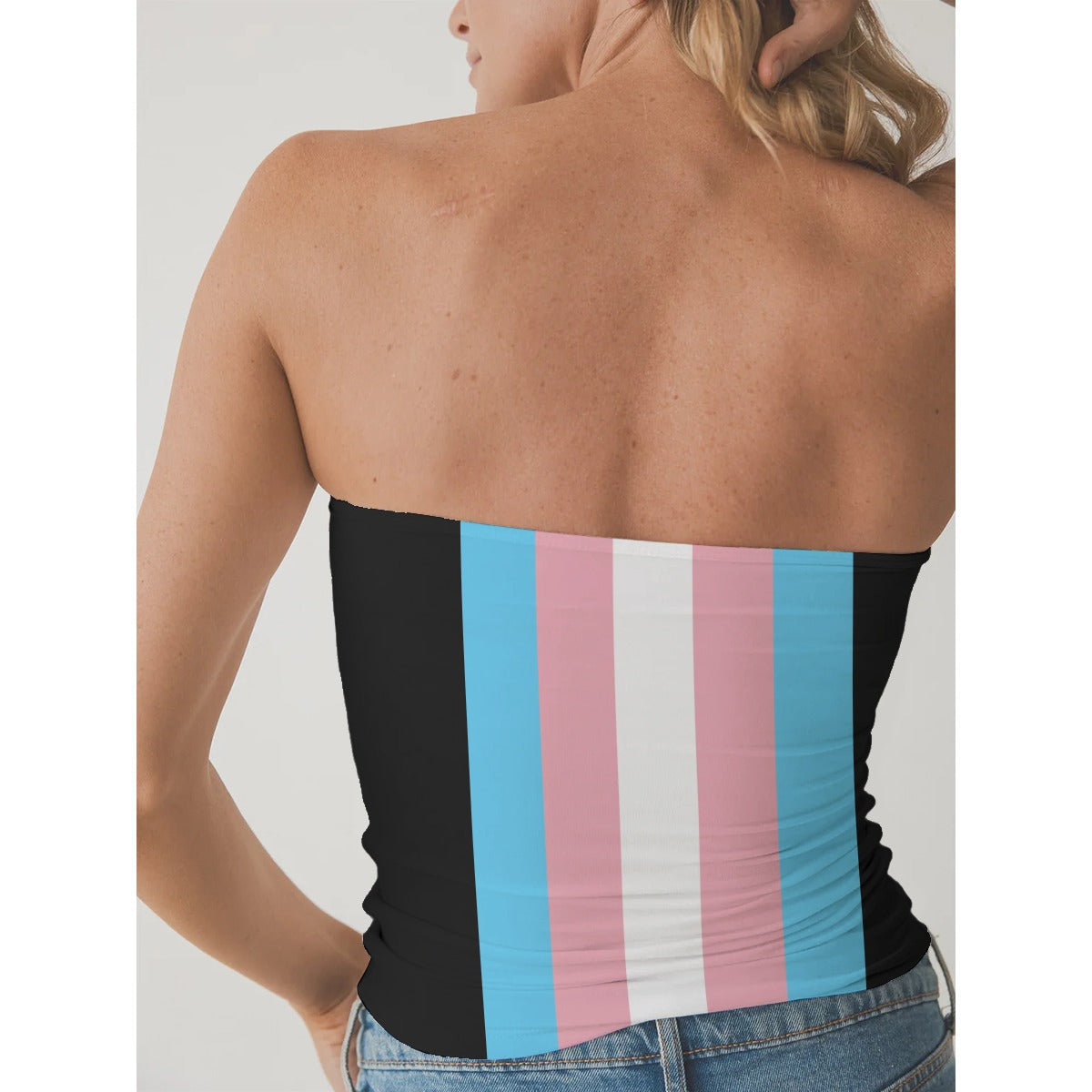 2XS-3XL Blue Pink White Pride Double-Layer Strapless Top