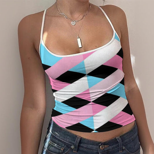 2XS-5XL Pride Lattice Spaghetti Strapped Tank