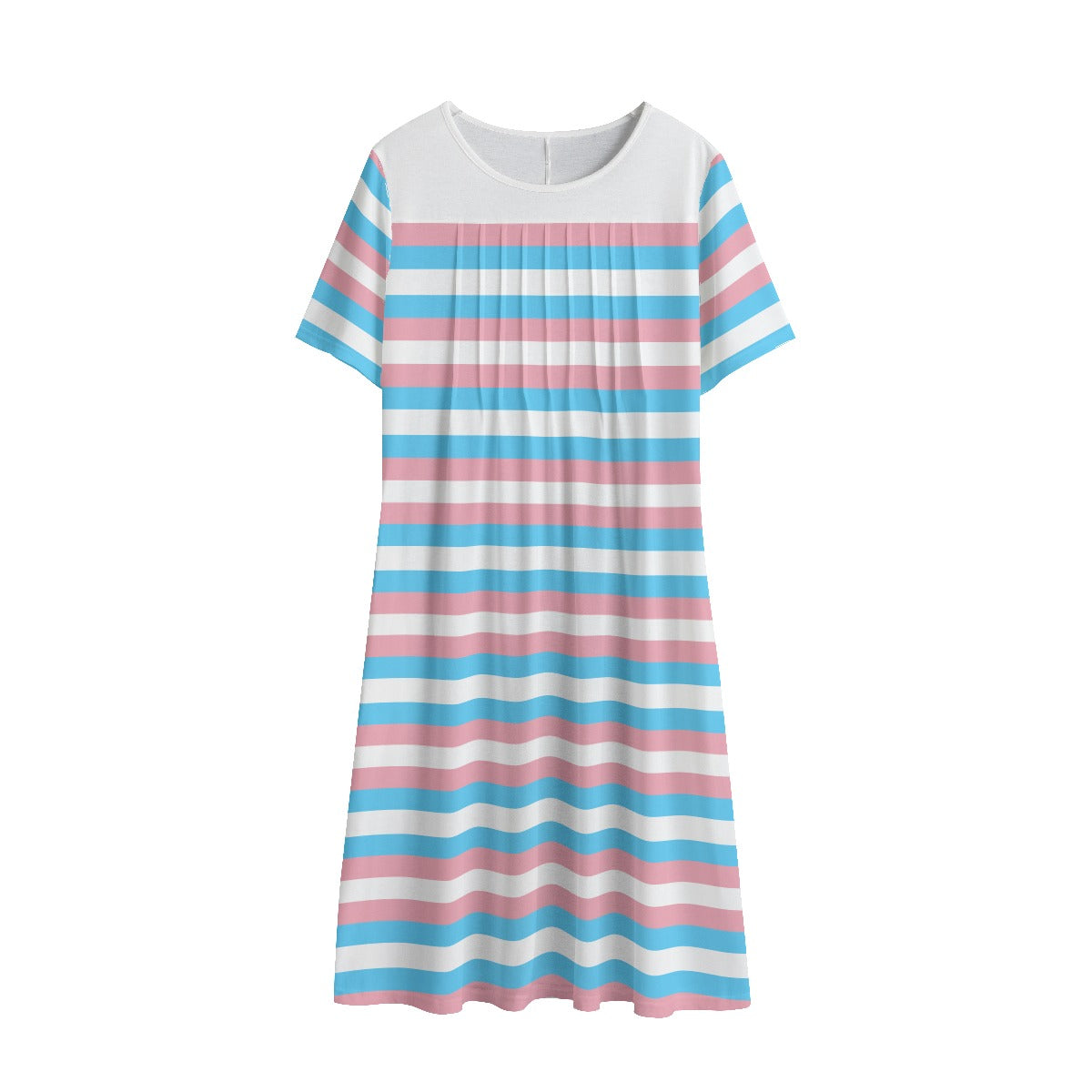 Teen to Plus Size Trans Coloured Pride Ribboned Crew-Neck Summer Dress