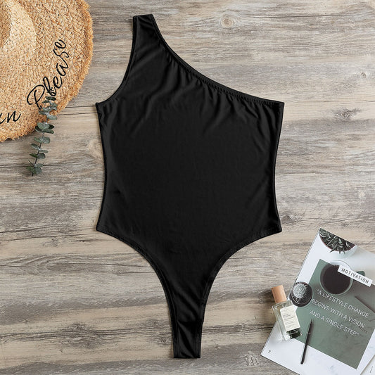 Blue Pink White Pride Fox Black Only One-Shoulder Fitness Bodysuit