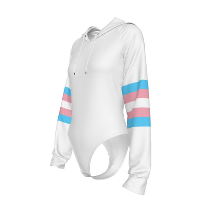 Teen Pride White Raglan Sleeve Hooded Bodysuit