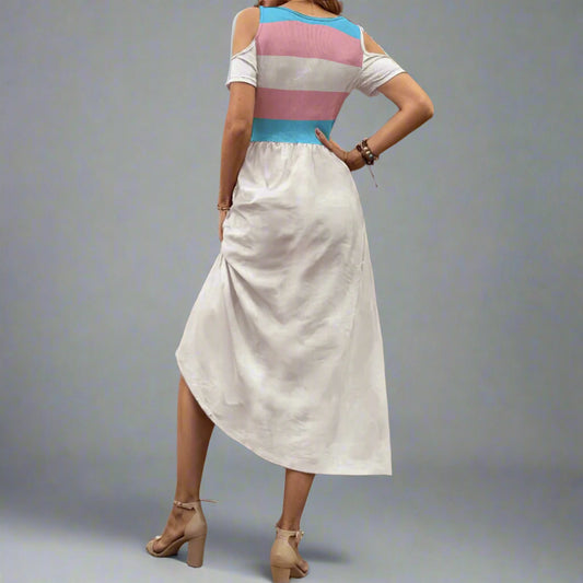 S-5XL Pride Cold-Shoulder Dress
