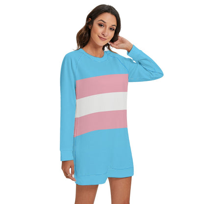 S-3XL Blue Pink White Pride Jumper Dress