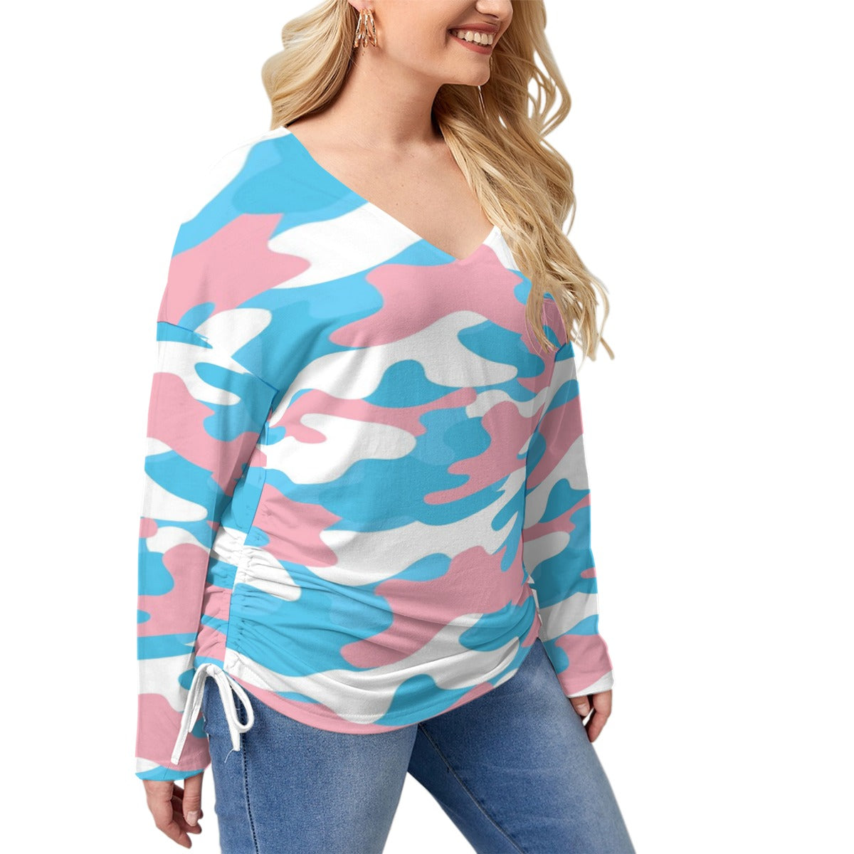 L-5XL Pride Drawstring Long Sleeved T-Shirt (Plus Size)