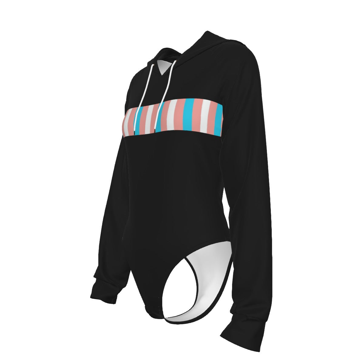 Teen Pride Black Raglan Sleeve Hooded Bodysuit