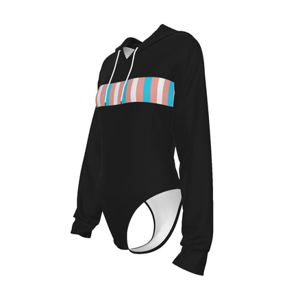 Teen Pride Black Raglan Sleeve Hooded Bodysuit