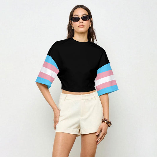 Pride Casual Cropped Black Top