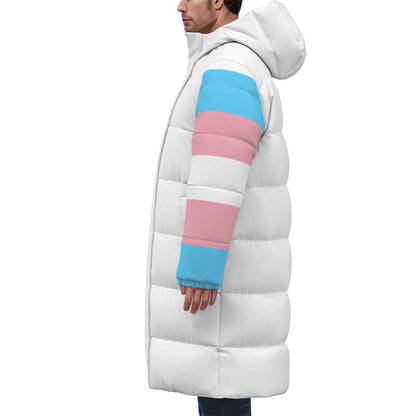 XS-4XL Blue Pink White Pride Long Padded Winter Coat