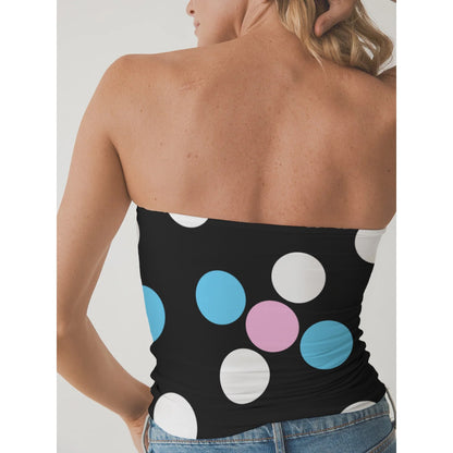 2XS-3XL Blue Pink White Pride Double-Layer Strapless Top