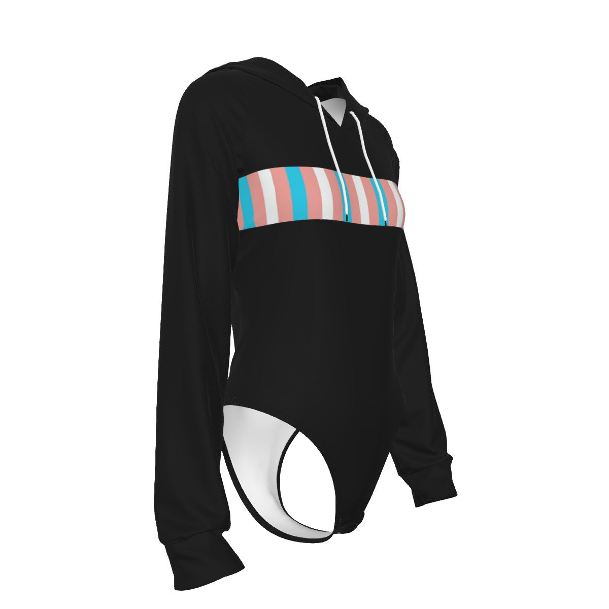 Teen Pride Black Raglan Sleeve Hooded Bodysuit