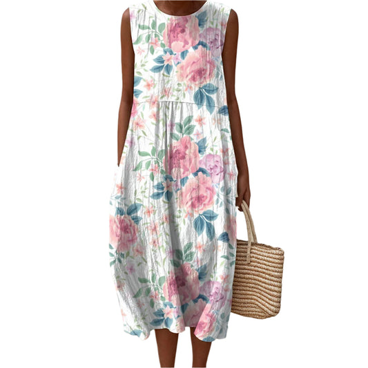 Transgender Rose Cluster Sleeveless Dress