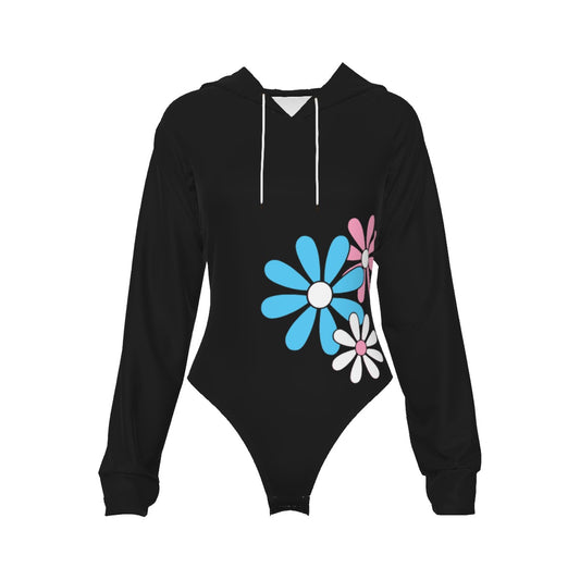 Teen Pride Black Raglan Sleeve Hooded Bodysuit