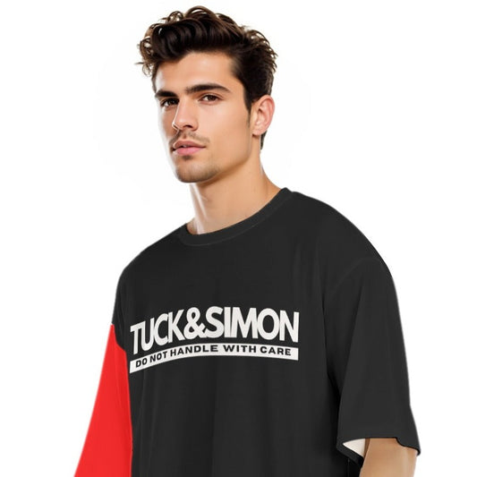 Tuck&Simon 'Don't Handle With Care' Black/Red Raglan Casual T-Shirt