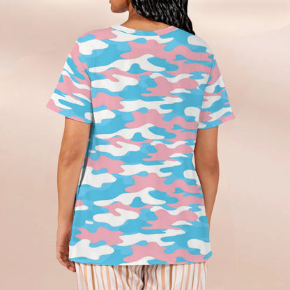 S-5XL Loose V-Neck Short-Sleeve T-Shirt