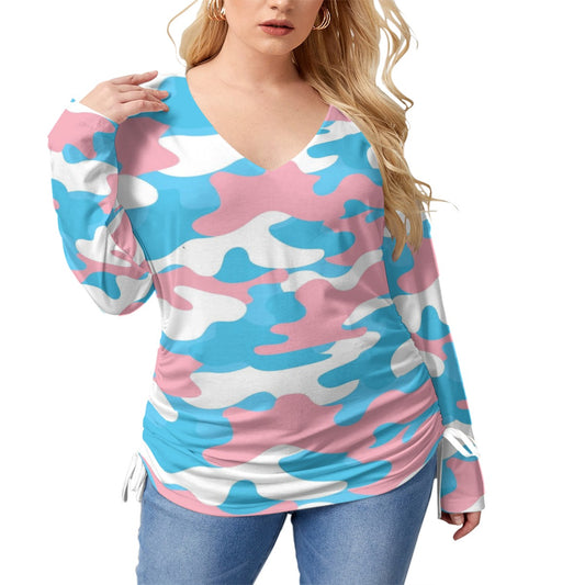L-5XL Pride Drawstring Long Sleeved T-Shirt (Plus Size)
