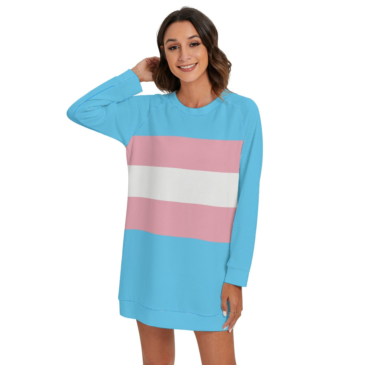 S-3XL Blue Pink White Pride Jumper Dress