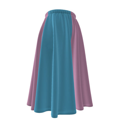 XS-6XL Blue Pink White Pride Long Maxi Skirt w/Pockets