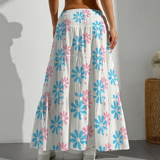 2XS-XL Teen Pride Long Pleated White Skirt